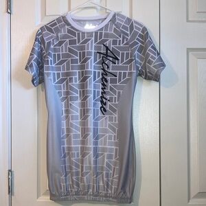 Gray Geometric Short Sleeve Top for Jiu Jitsu Gi wear.